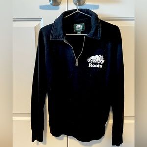ROOTS - quarter zip black sweater